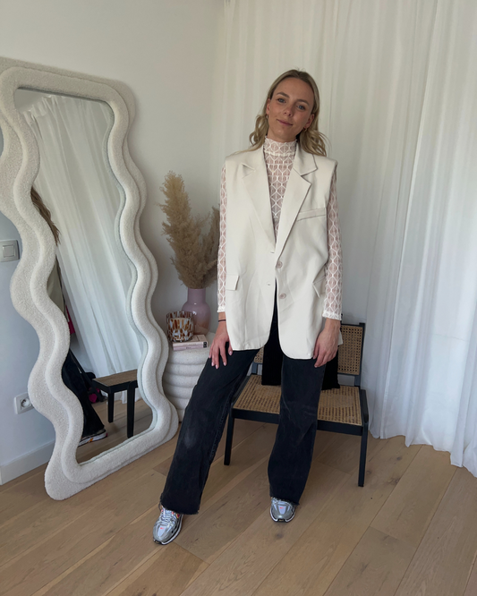 Amelie split blazer beige