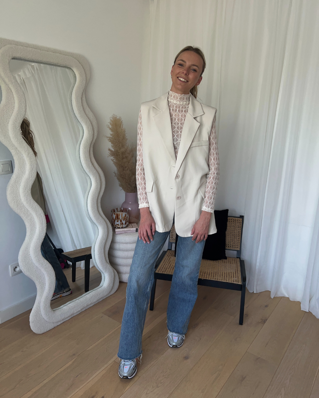 Amelie split blazer beige