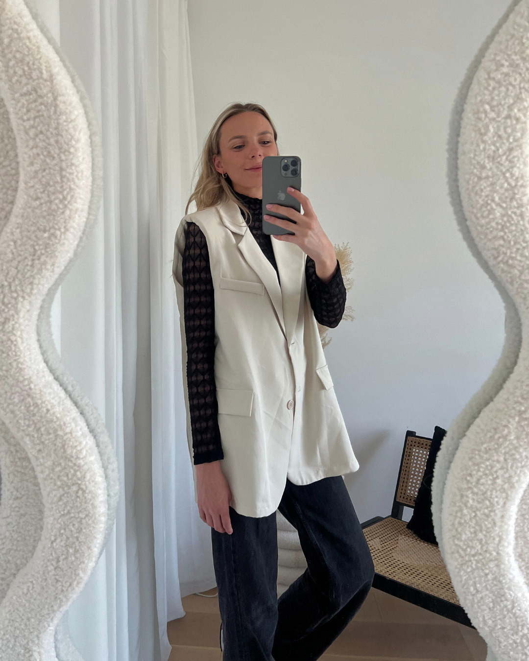 Amelie split blazer beige