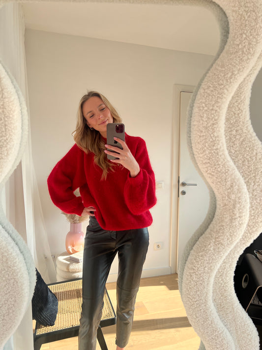 Ruby red knit